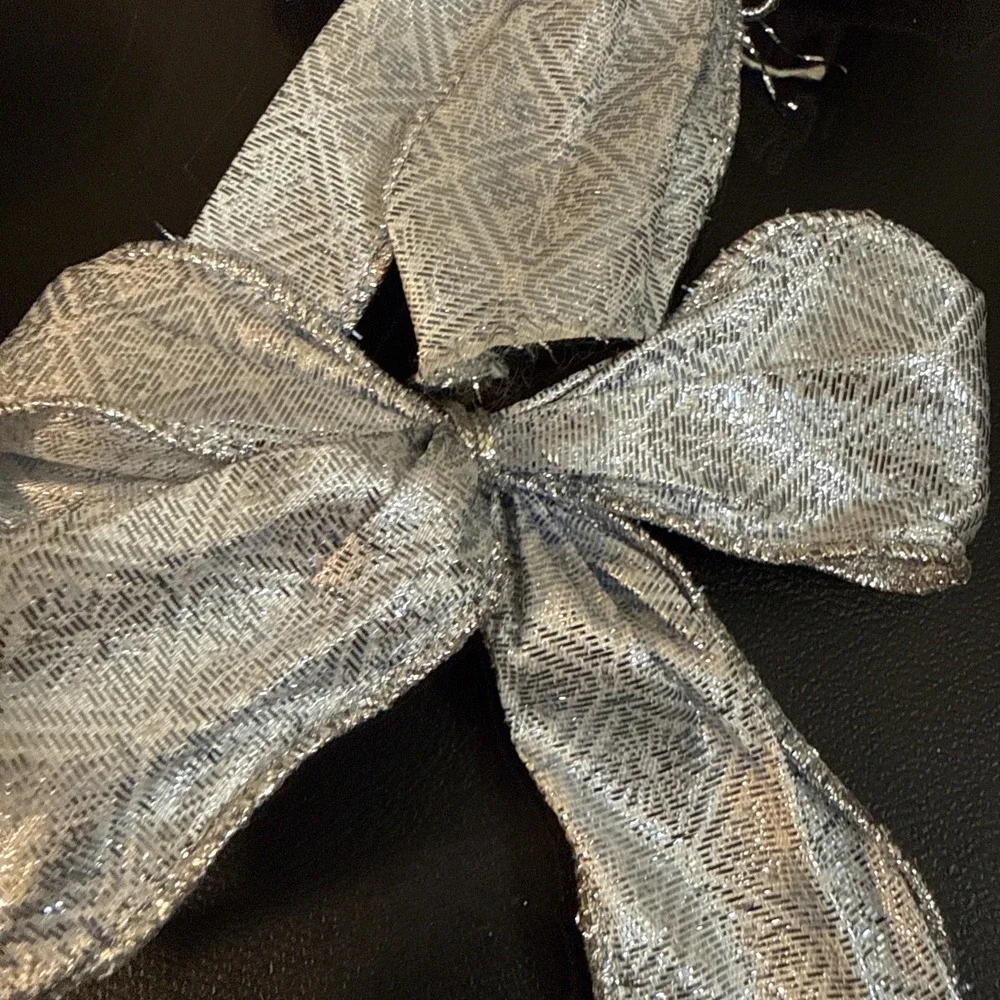 Lot Of 10 Vintage Blue/Silver Bows Xmas Tree Decor 2000's